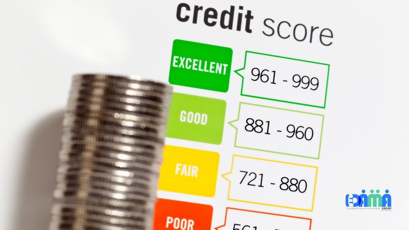 a close-up of a credit score